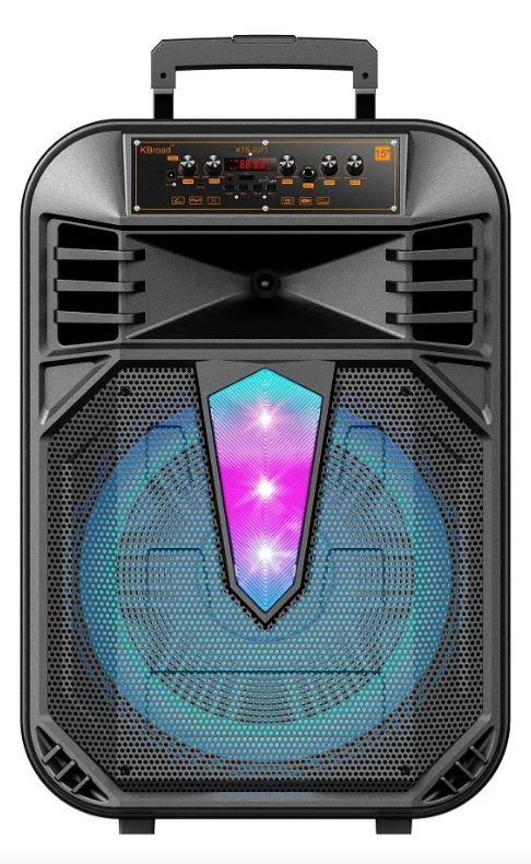 Boxa portabila 15 inch cu microfon KTS 2071 RGB Bluetooth USB SD FM tip TROLLER